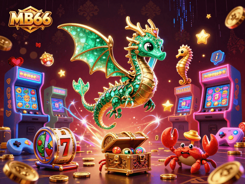Engage in thrilling gaming adventures at MB66 with vibrant characters and dynamic casino elements.