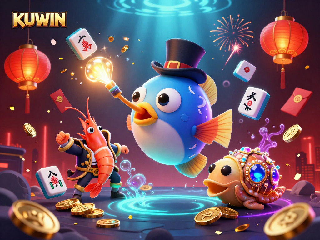 Attract golden coins with KUWIN’s vibrant casino world, featuring unique underwater characters.