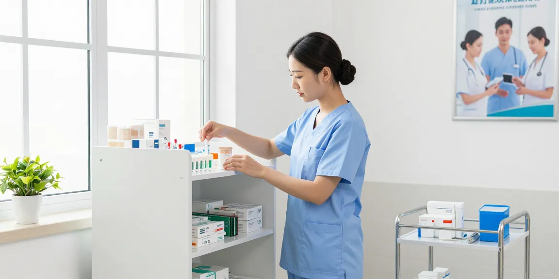Organized medical supplies in a healthcare setting highlighting essential medical care.