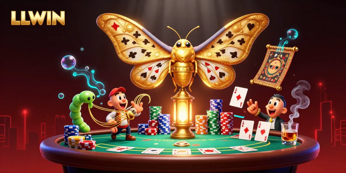 Experience exhilarating gameplay at LLWIN with a vibrant casino scene featuring a majestic atlas moth.