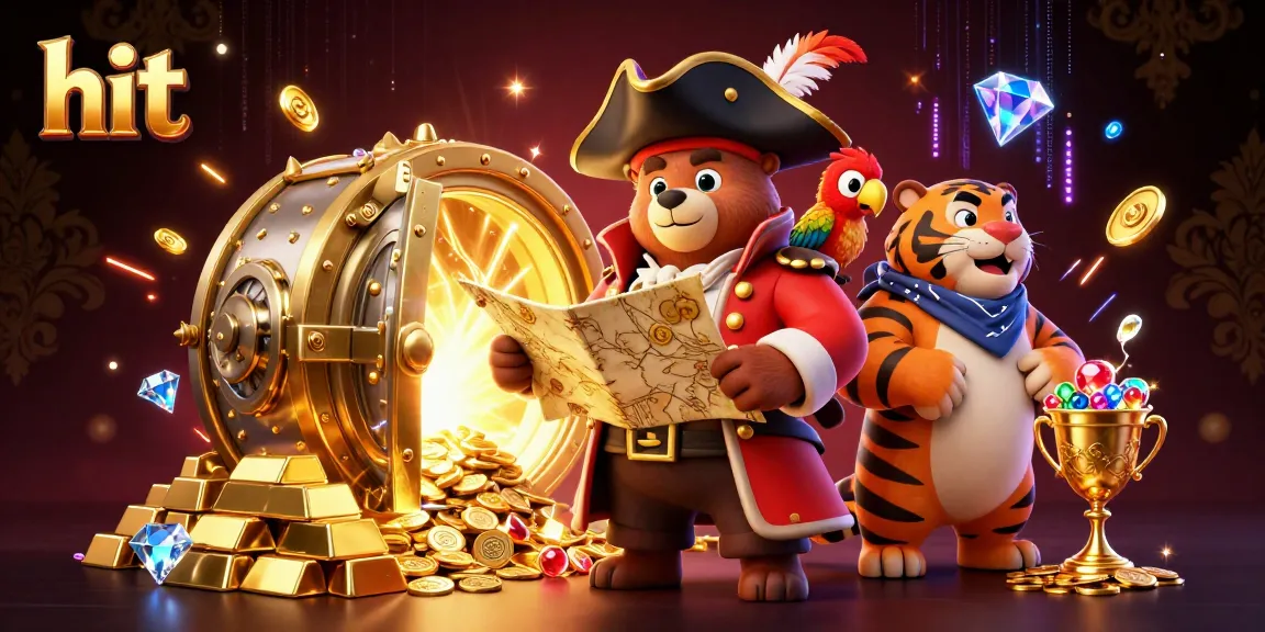 Hit the jackpot with bear and tiger at an online casino treasure scene.