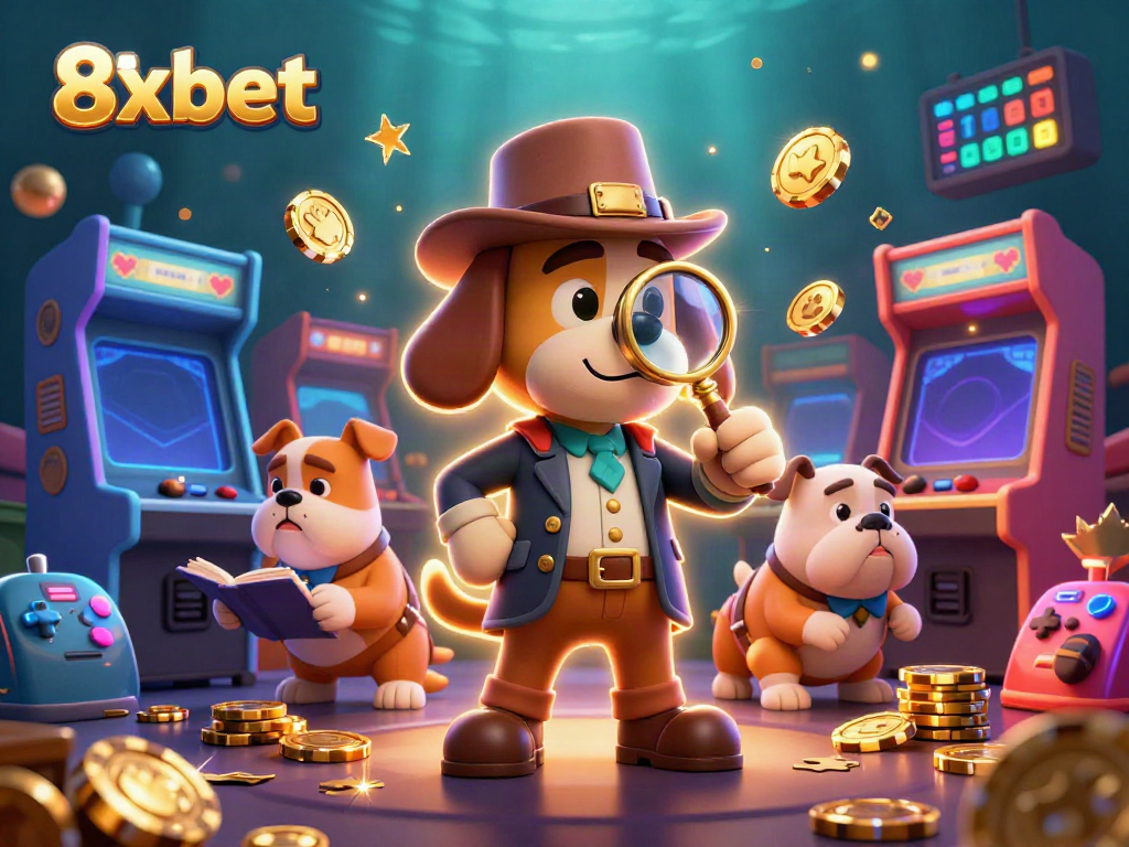 Experience the thrill of 8xbet with a detective and bulldog uncovering winning poker secrets.