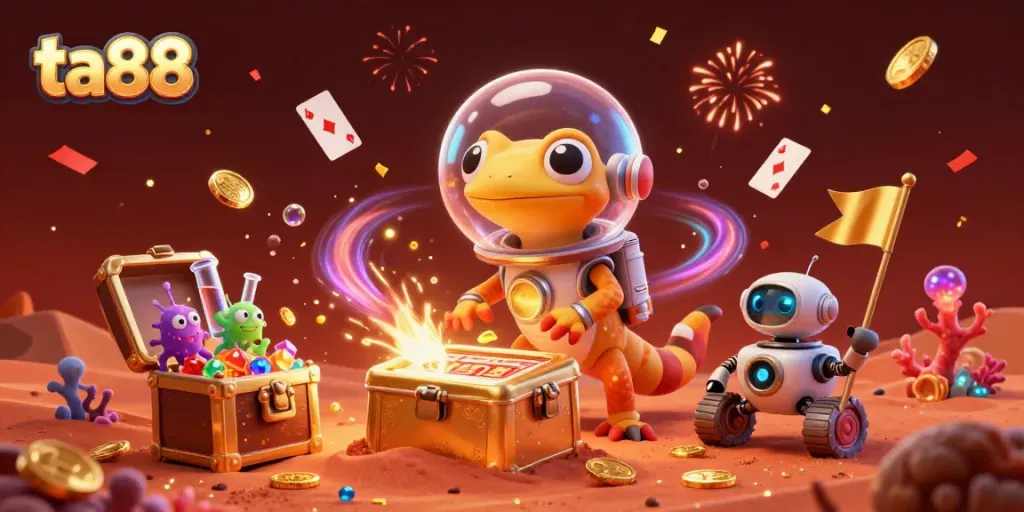 Experience exciting wins at ta88 with a Martian gecko discovering a buried golden casino.