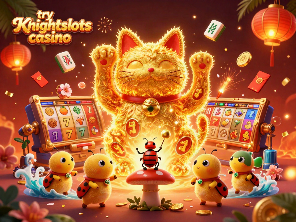 Experience the excitement and cheer as you try Knightslots casino with this vibrant scene.