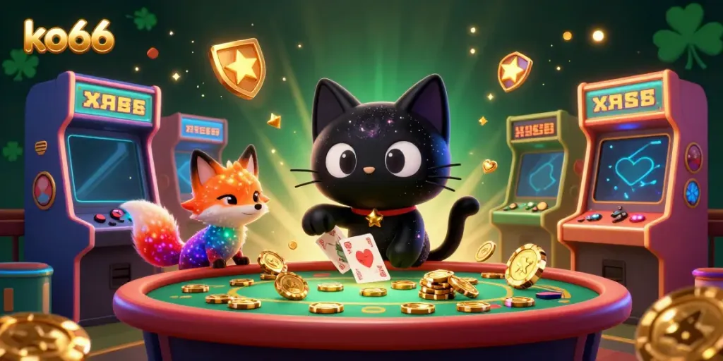 Join the thrilling action at ko66 with a cosmic casino adventure featuring a black hole cat and nebula fox!
