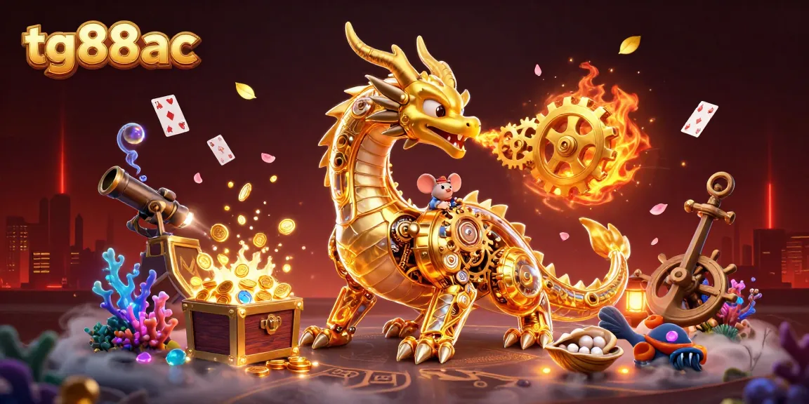 Join the excitement at tg88ac with a golden dragon breathing gears under an underwater treasure!