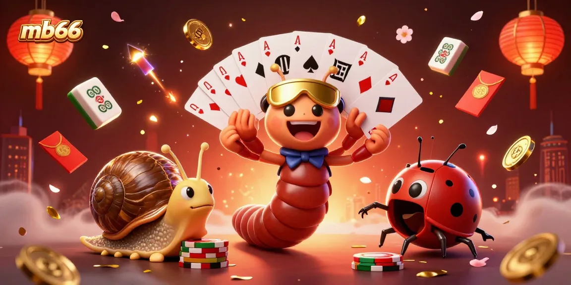 Experience the thrill of mb66 with a vibrant casino scene featuring unique characters and game elements.