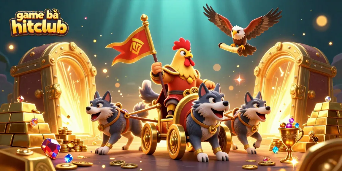 Spin to win in game bài hitclub, featuring a dynamic 3D illustrated casino scene.
