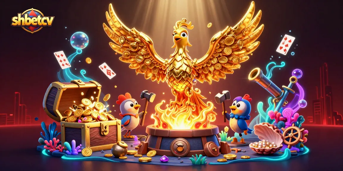 Experience thrilling gaming at shbetcv with a molten golden phoenix and treasure-rich underwater scene.