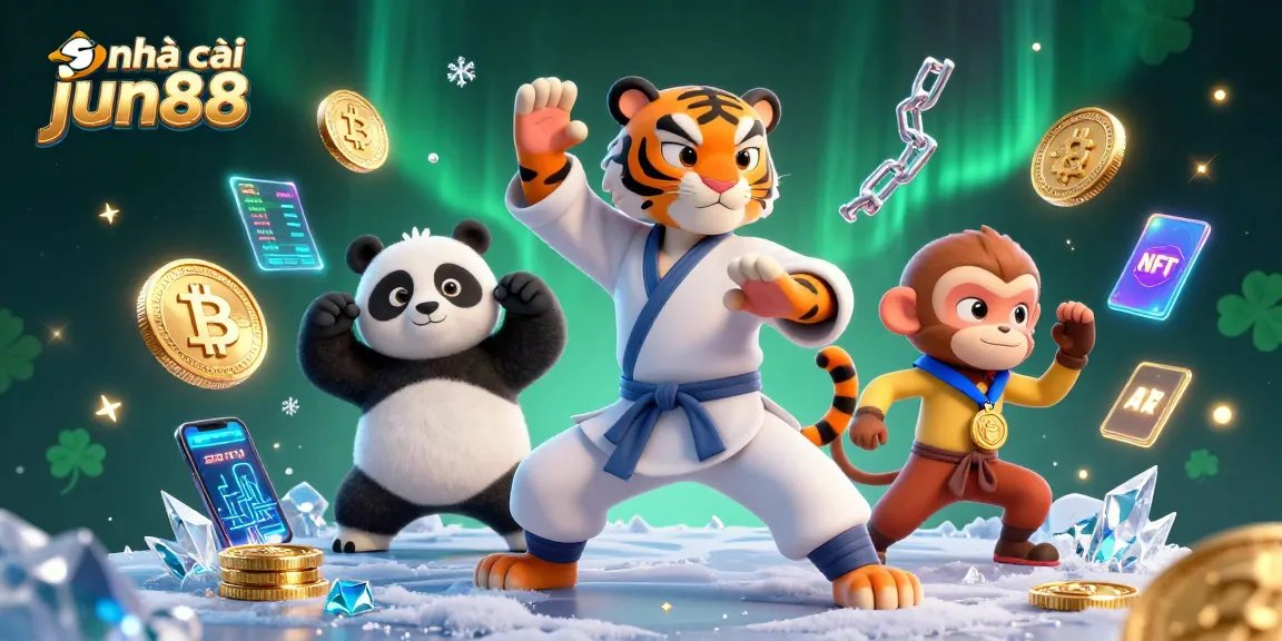 Engage with nhà cái jun88 through adventure and excitement in this vibrant casino-themed illustration.